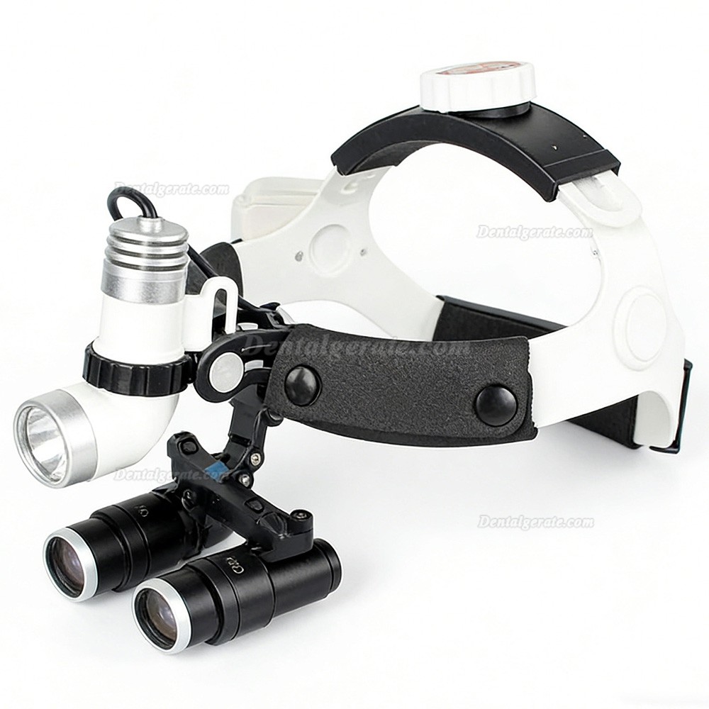 KWS 4,0X Dental Binokularlupe + KWS KD-203AY-4 3W LED-Licht f&uuml;r Lupenbrille, mit 2 Batterien